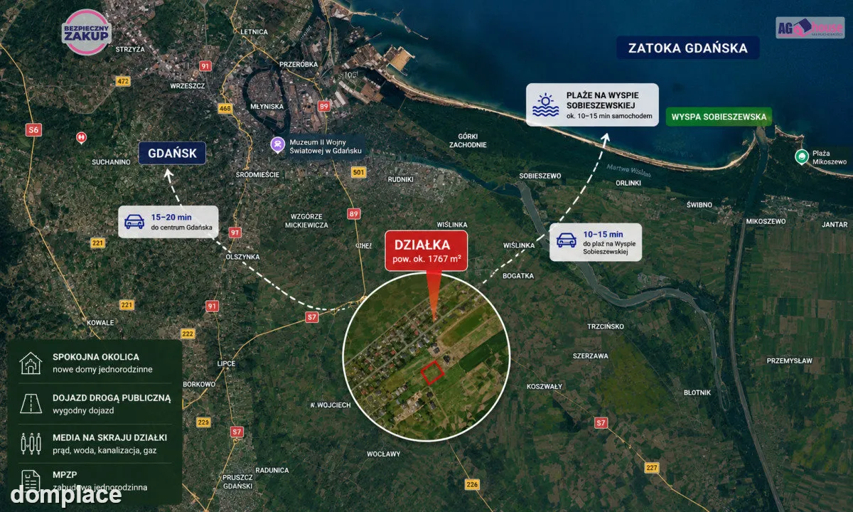 Działka budowlana 1767 m² | MPZP 15 min od Gdańska — zdjęcie 4