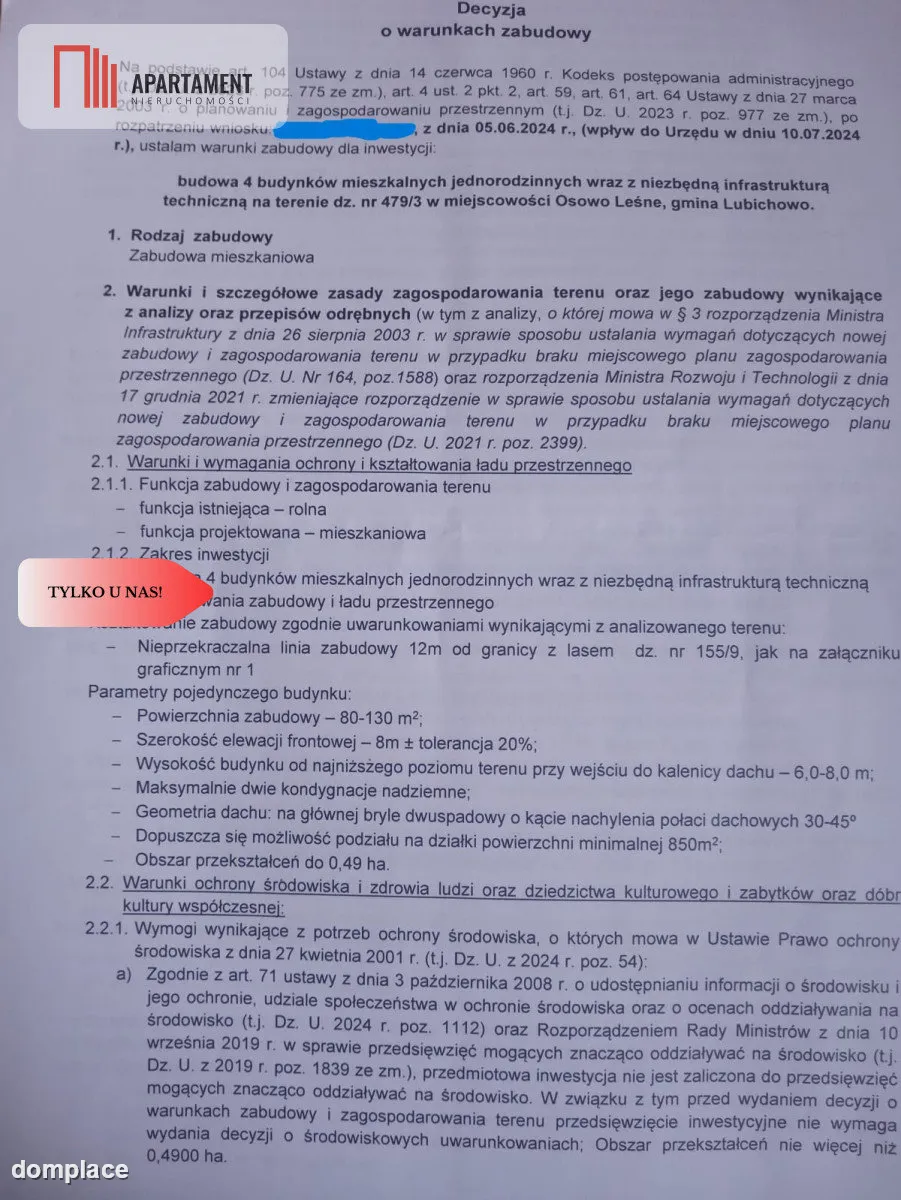 Działki w Osowie Leśnym z warunkami zabudowy — zdjęcie 5