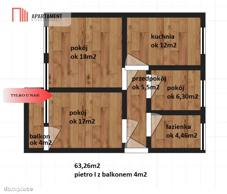 NOWA CENA/3 pokoje/balkon/komórka lokatorska — zdjęcie 3