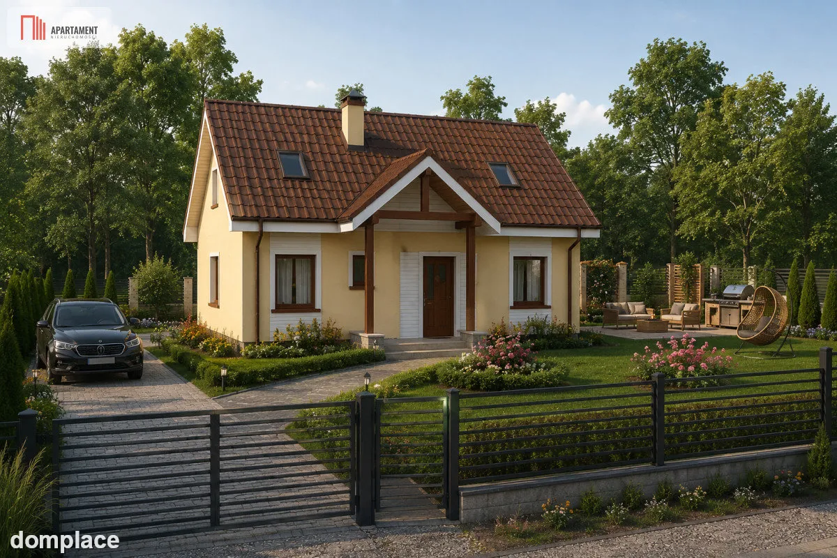 Działka z projektem przy lesie i jeziorze–Kornelin