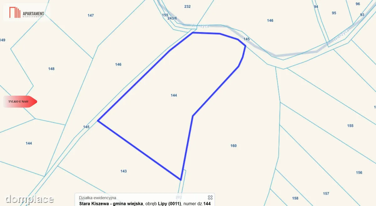Działka 1,33 ha Nad rzeką WIERZYCA-LIPY-STRUGA! — zdjęcie 8
