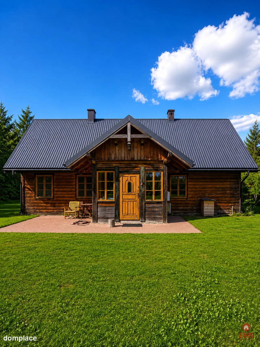 Drewniany dom premium nad stawem | 1 ha | Sauna | — zdjęcie 2