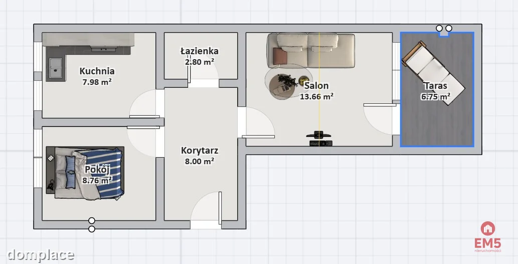 2 pokoje 44m2 Ul.Dubois — zdjęcie 7