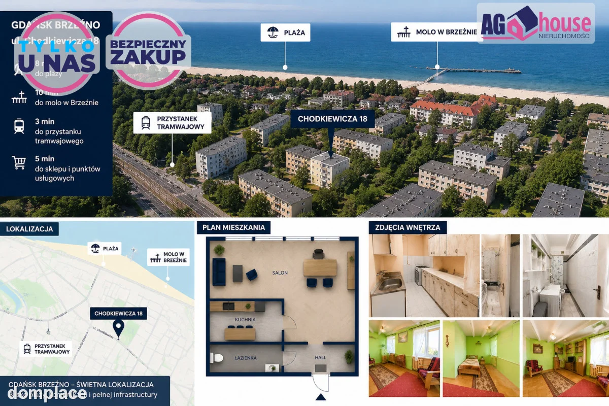 Kawalerka blisko plaży i tramwaju