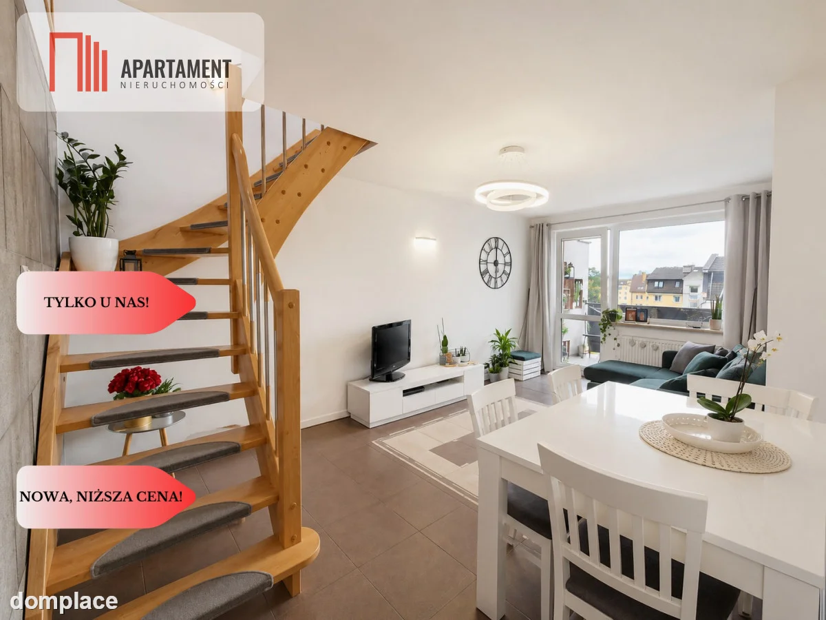 Mieszkanie dwupoziomowe  4-pokoje, balkon i garaż