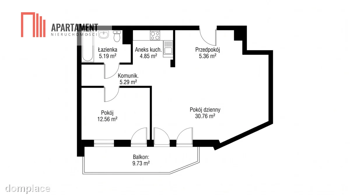 Mieszkanie 64m² Osielsko - umeblowane, duży balkon — zdjęcie 15