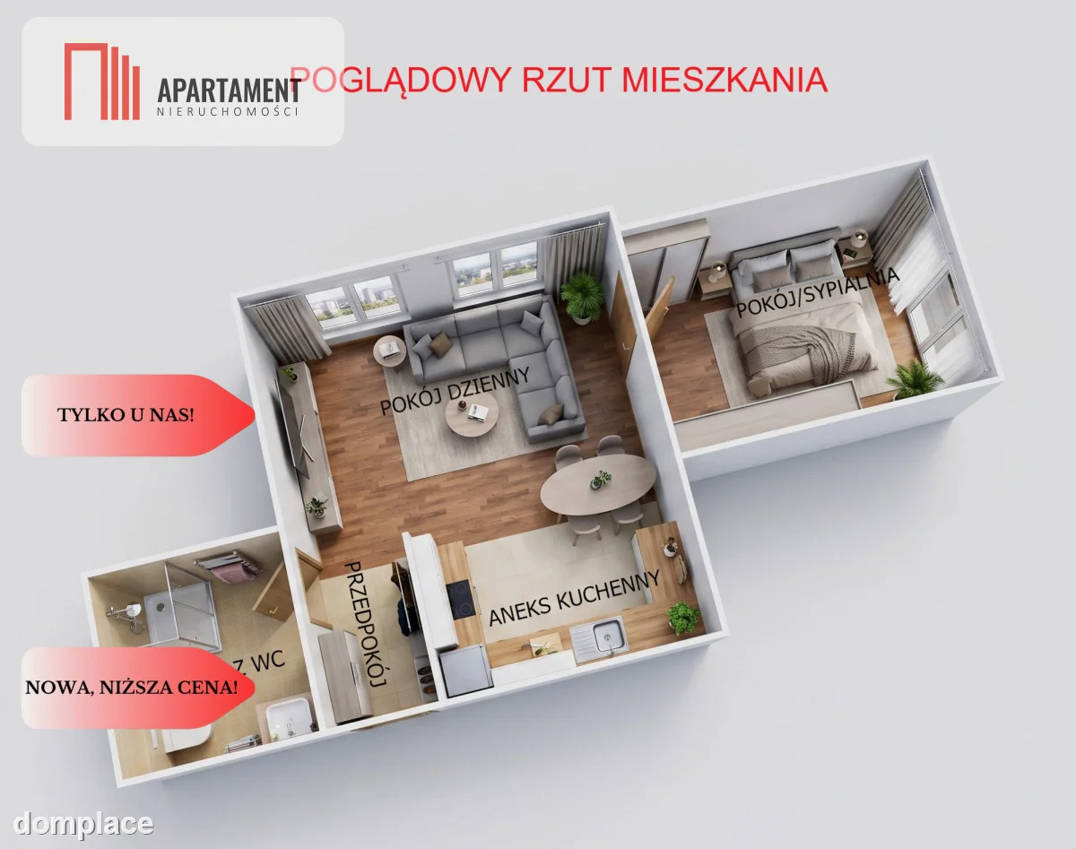 * Ustawne 2 pokoje z aneksem 1 piętro Grudziądz — zdjęcie 3