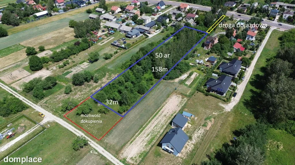 Działka budowlana 5000 m², media, asfalt, podział