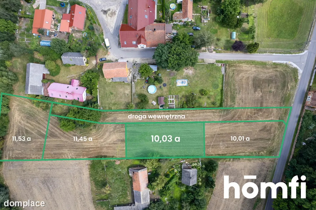 10 arów / budowlana / media w drodze / Woskowice