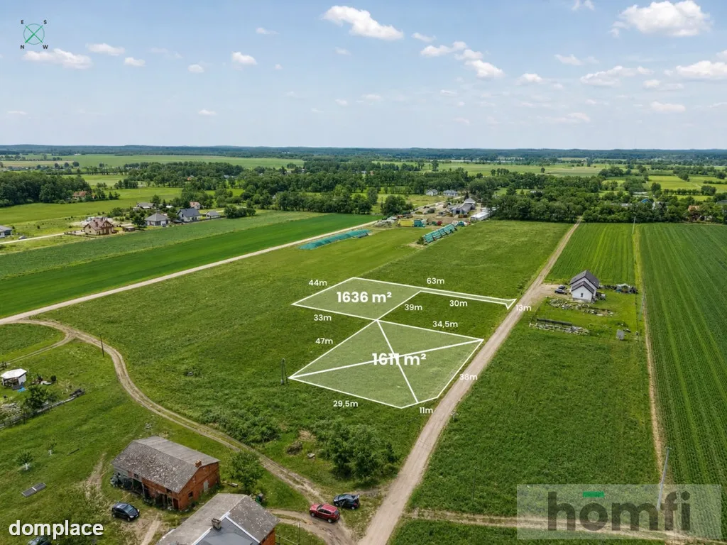 Działki budowlane | 1611 m² | 1636 m² | MPZP