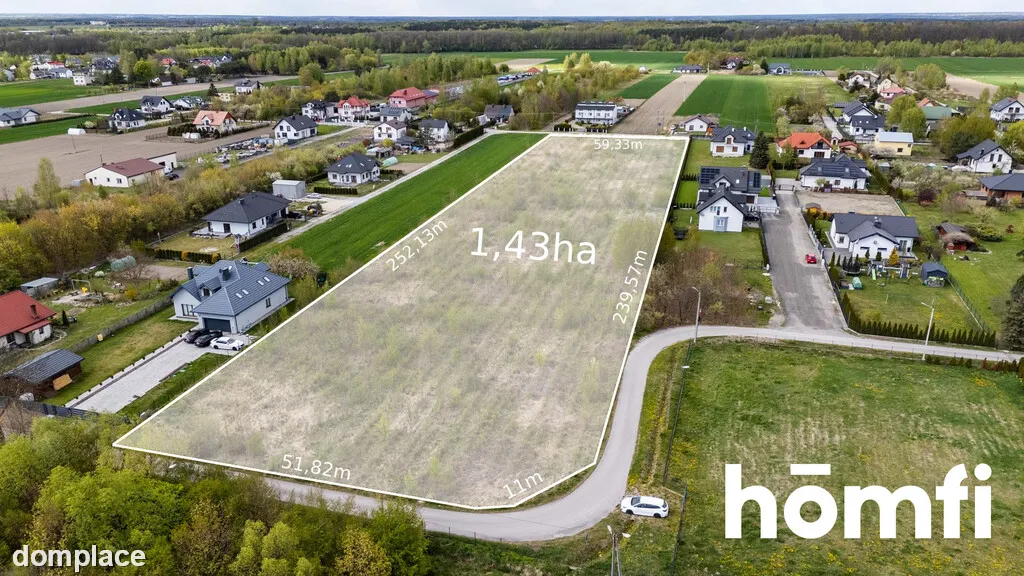 Gotowiec 1,43ha Milejowice | Kanalizacja MPZP