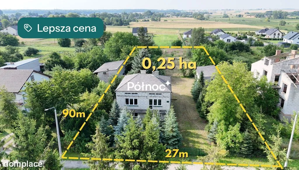 Dom  z dwoma mieszkaniami. Duża działka 0,25 ha