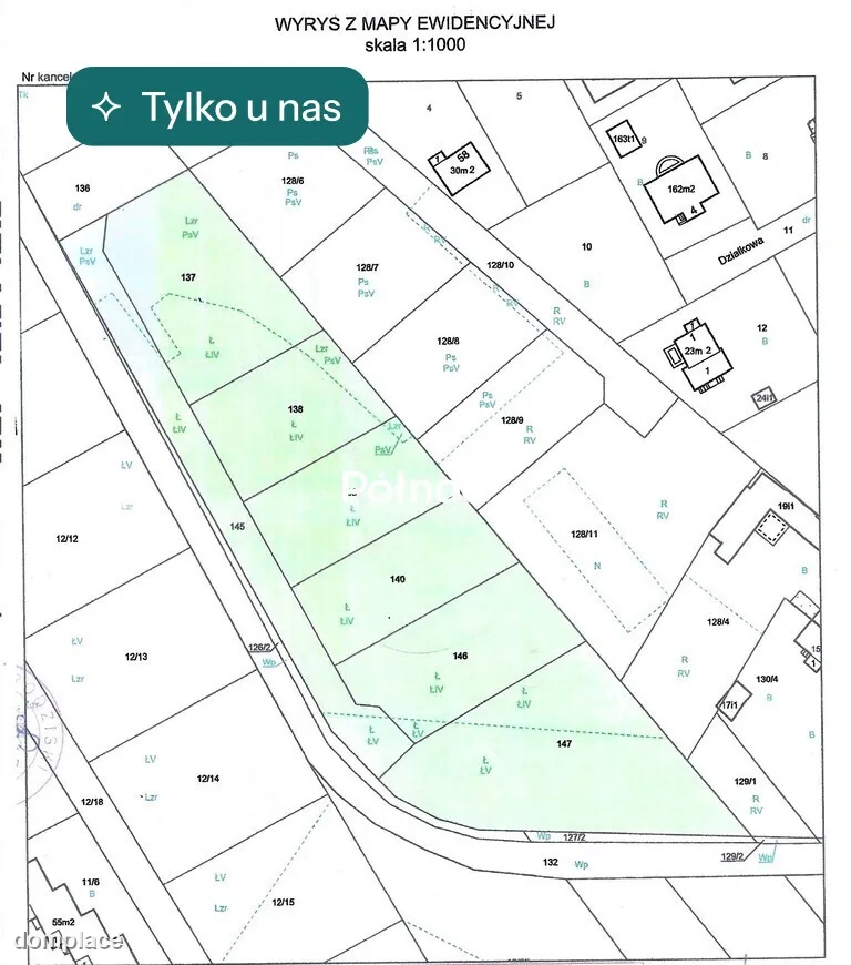 Działka 1000m2 w Milanówku