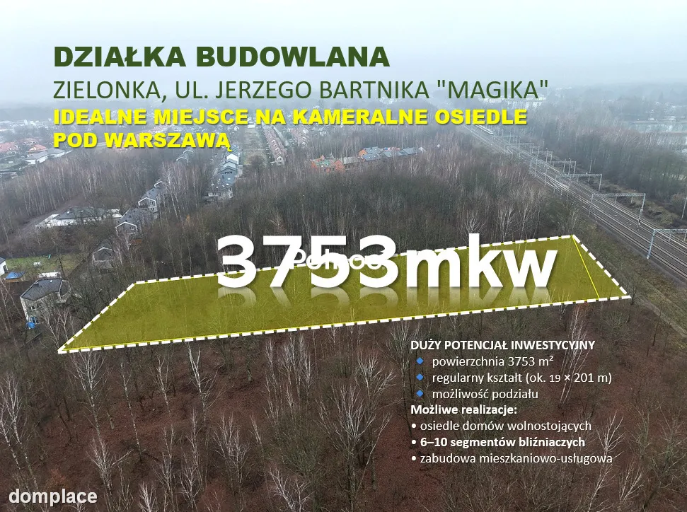 DZIAŁKA BUDOWLANA | 3753 m² | MPZP – 20-MN