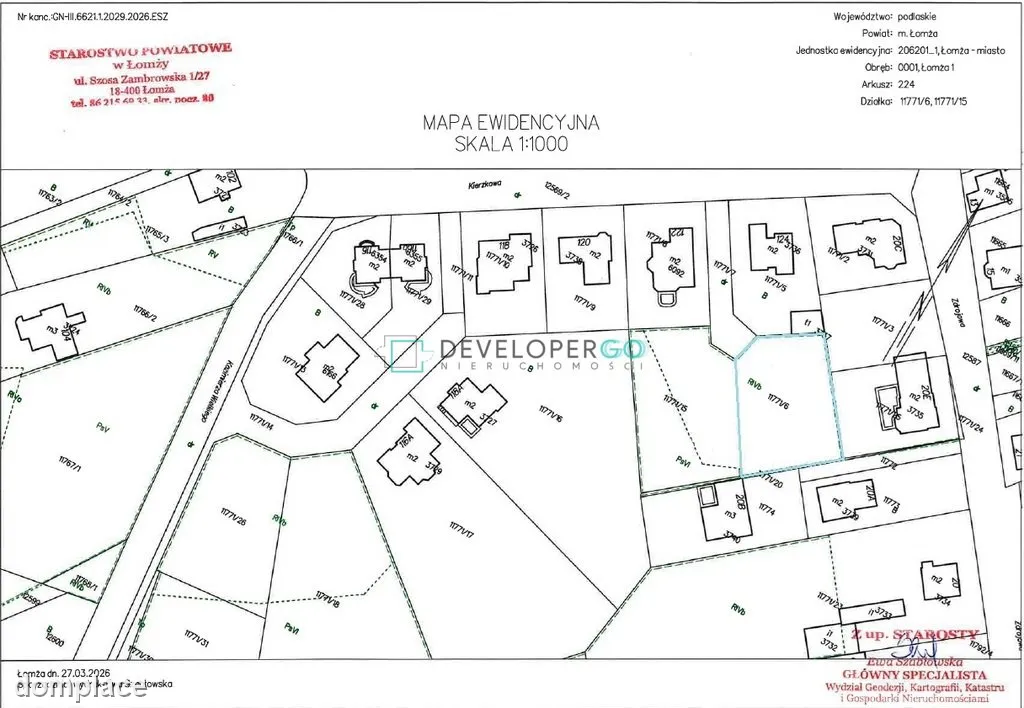 Działka budowlana 1002 m² w centrum Łomży — zdjęcie 3
