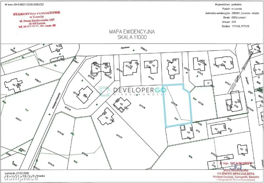 Działka budowlana 1238 m² w centrum Łomży — zdjęcie 4