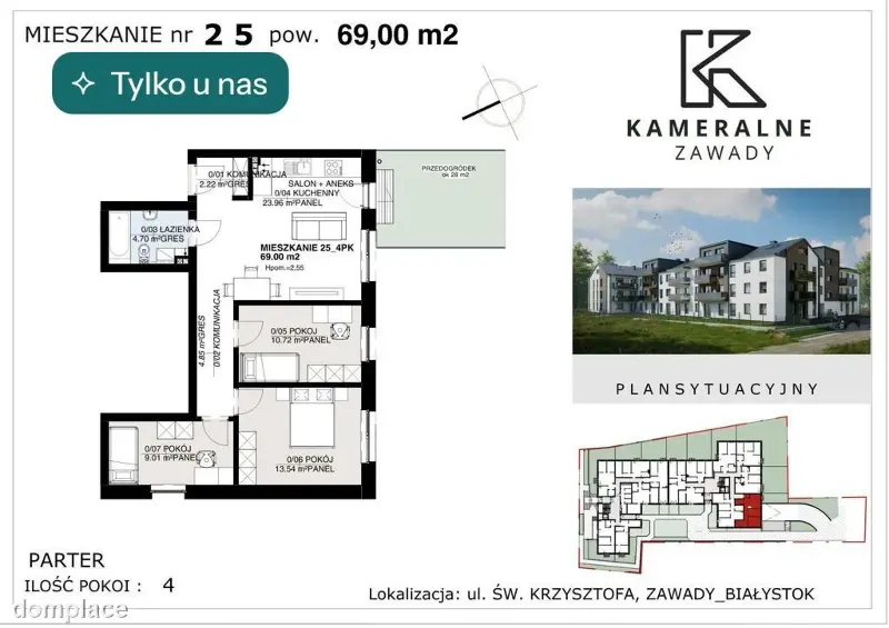 Kameralne Zawady - 69m2 z ogródkiem