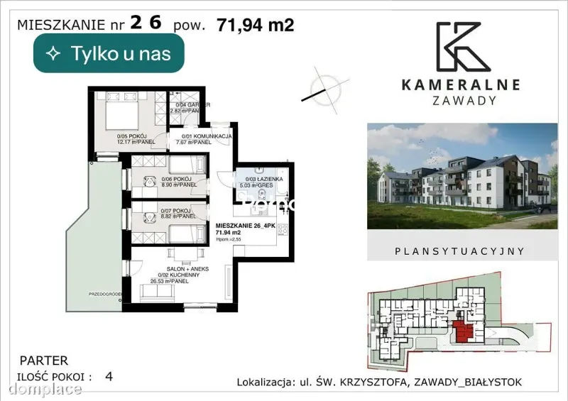 Kameralne Zawady - 71,94m2 z ogródkiem