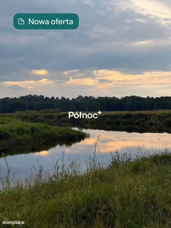 Działka rolna z własną linią brzegową Narwi!