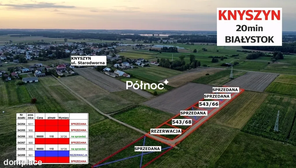 Działka rolno- budowlana, 1011 m2  Knyszyn