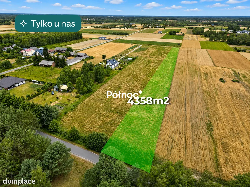 Działka nad jeziorem Kunów 4350 m²