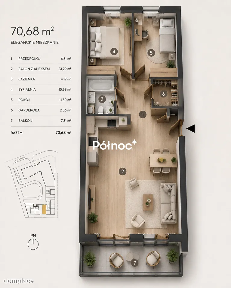 Apartament 70,68 m2 I Nowy Czechów I ul. Kameralna