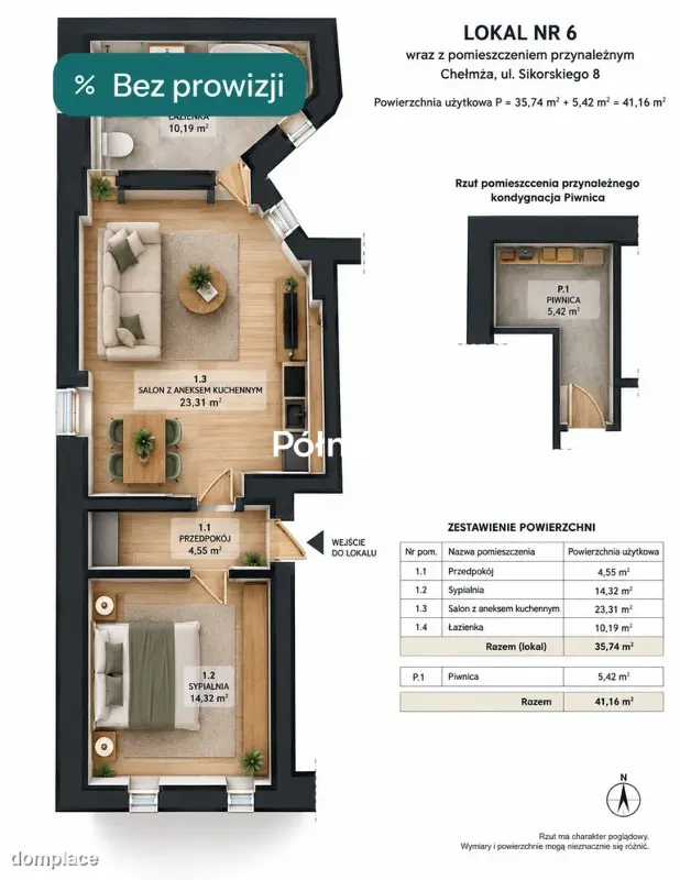 35,4 m² | Chełmża | Idealne pod inwestycję