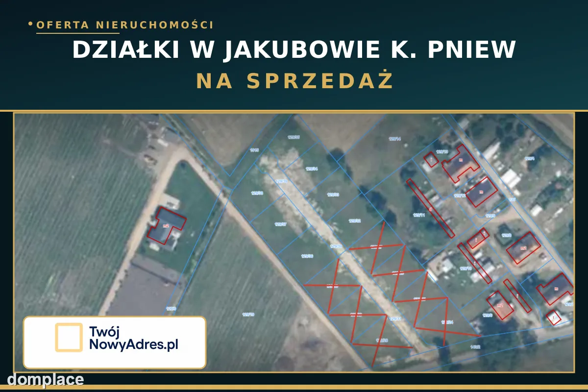 Działki budowlane z BEZTERMINOWIMI WZ na sprzedaż – Jakubowo k. PNIEW | OD 587 DO 733 m²