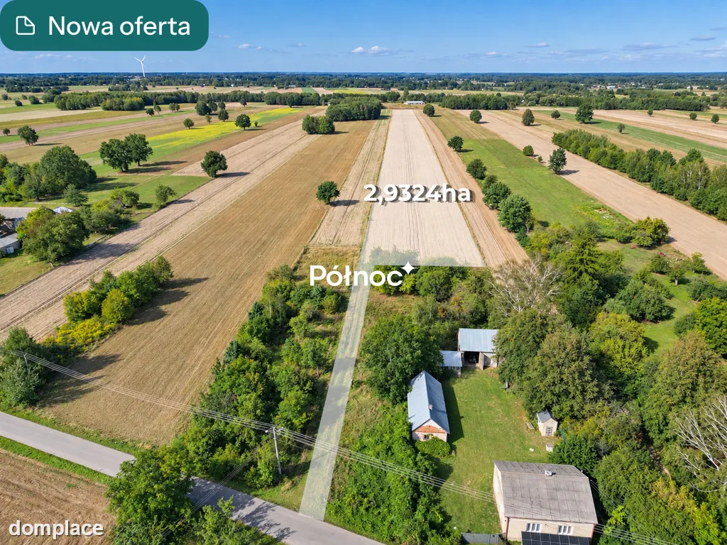 Zadbana działka rolna 2,93 ha – Kamionka
