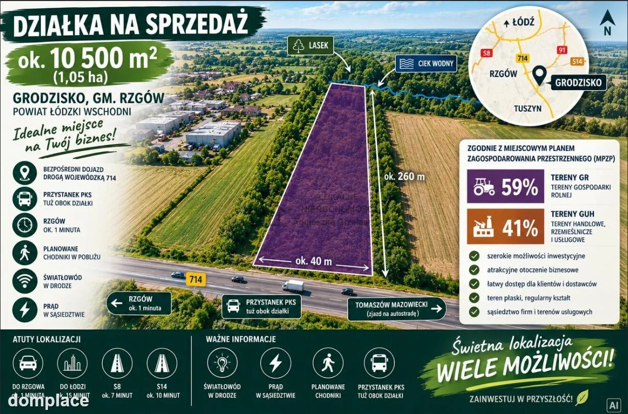 Działka — łódzki wschodni, Rzgów