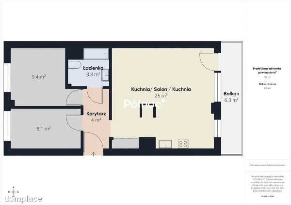 Mieszkanie z balkonem 52 m² Jaroty — zdjęcie 5