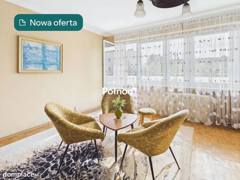 3 pokoje, 60 m², balkon, piwnica, 2. piętro, Łapy