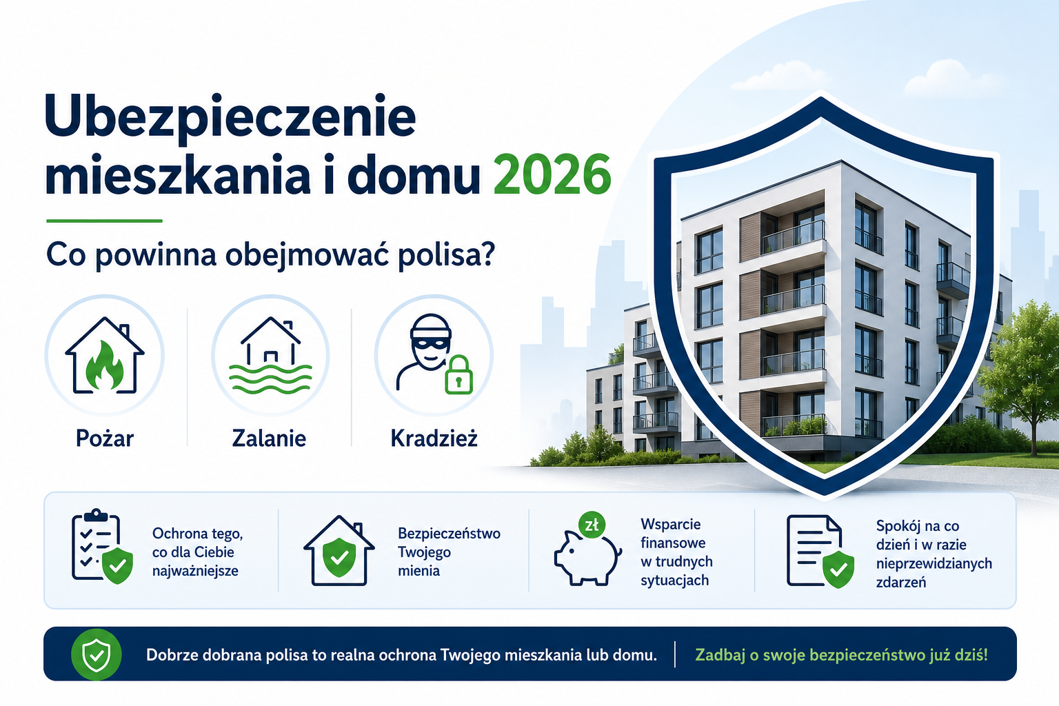 Ubezpieczenie mieszkania i domu — co powinno obejmować polisa w 2026?